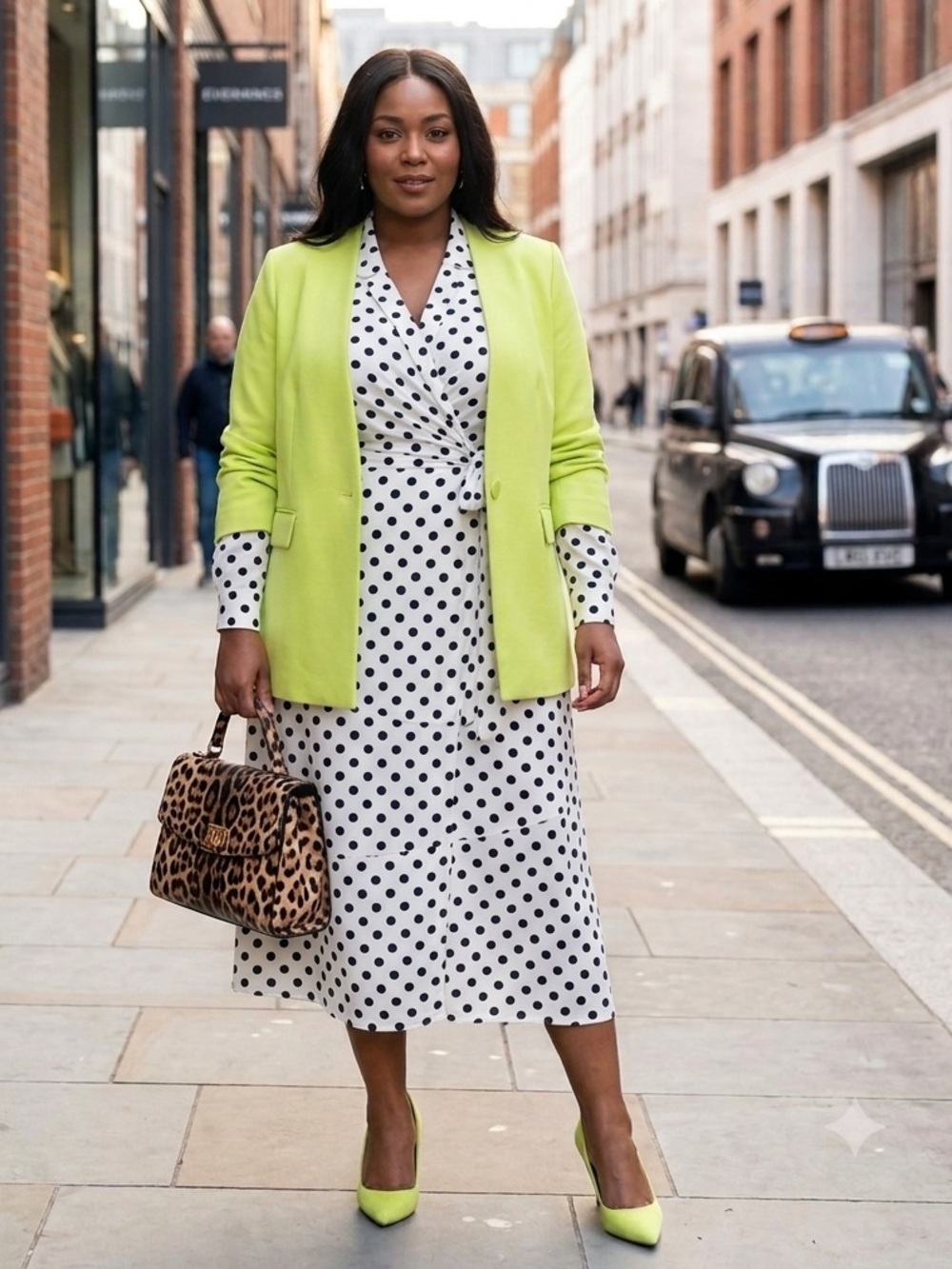 ELOQUII Lime Green Collarless Blazer One-Button Plus Size 18